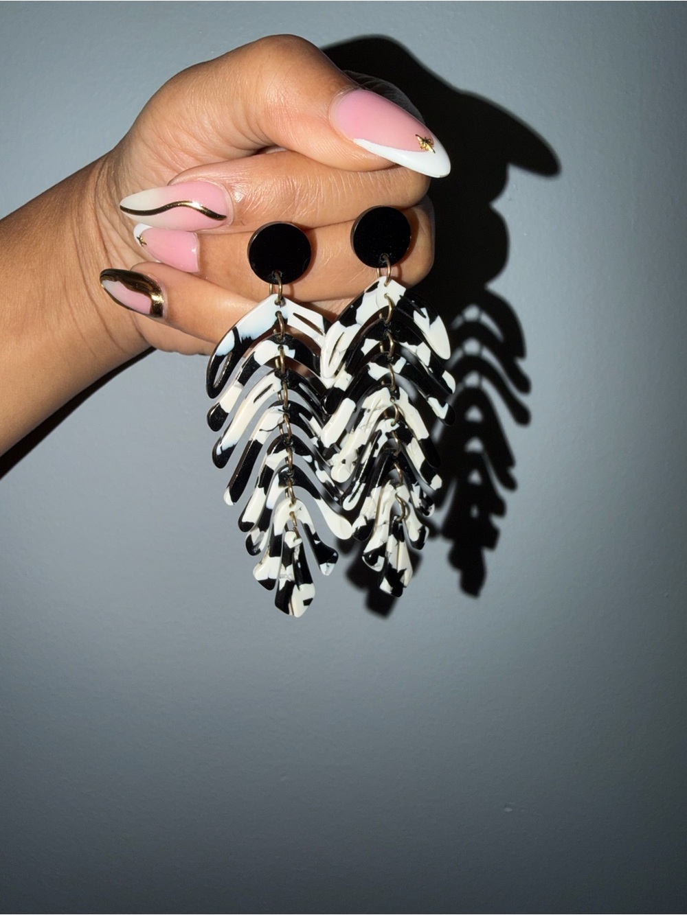 Black & White Chandelier Drop Earrings - Women Jewelry